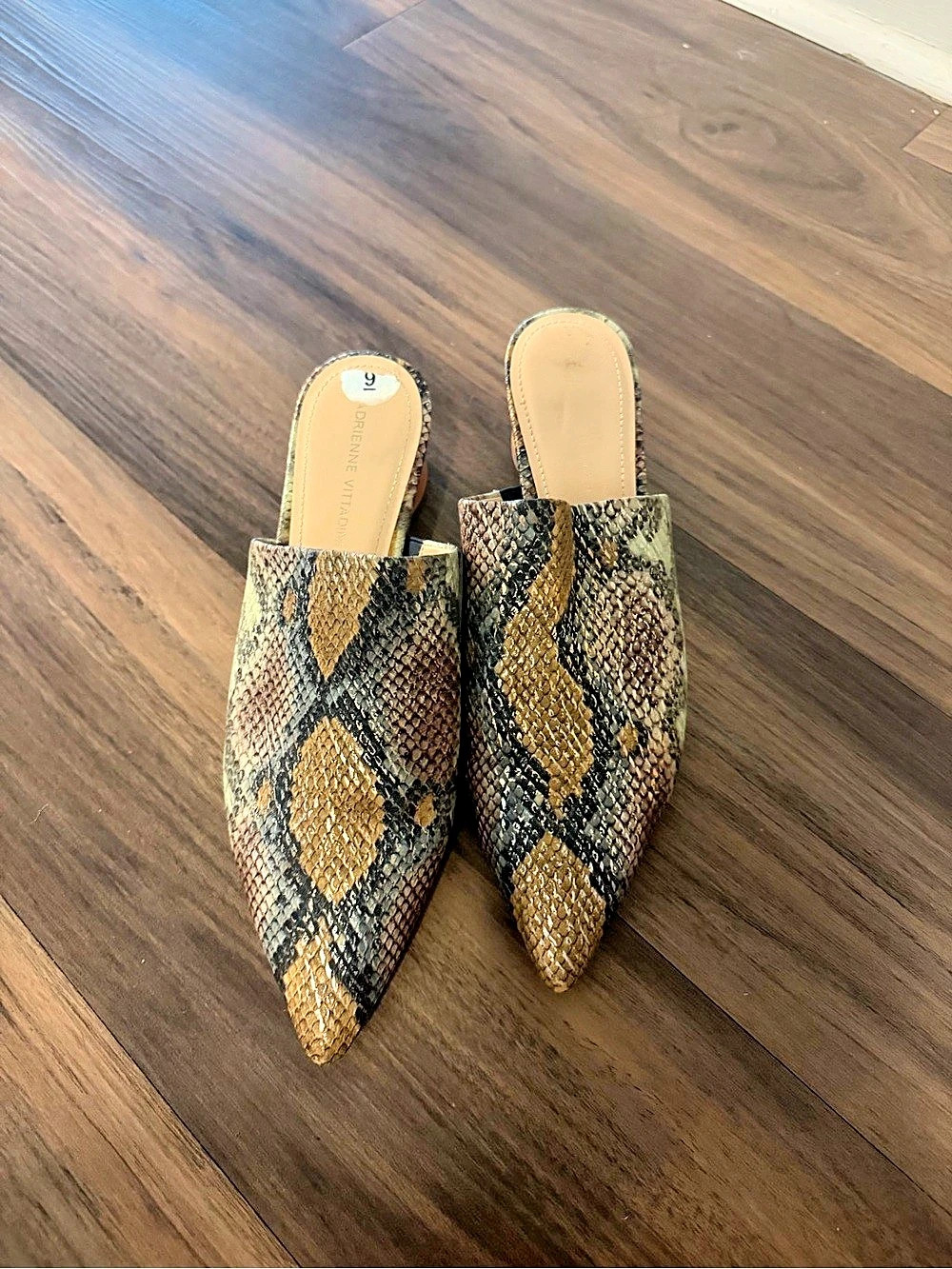 Adrienne Vittadini Glorie Mule Glorie Pointed-Toe Mules Brown & Black US 9M